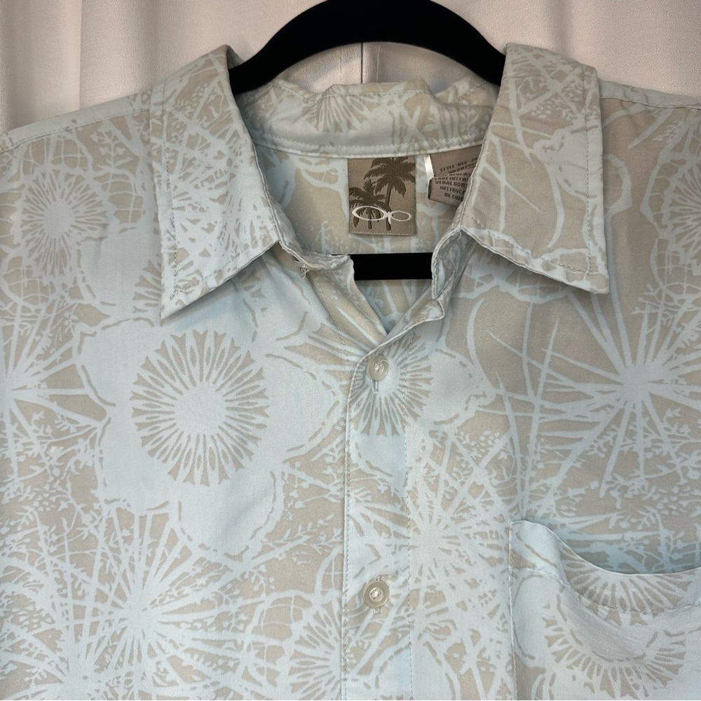 Ocean Pacific Shirt Men’s XXL Blue Floral Button Front Vintage Hawaiian Camp OP